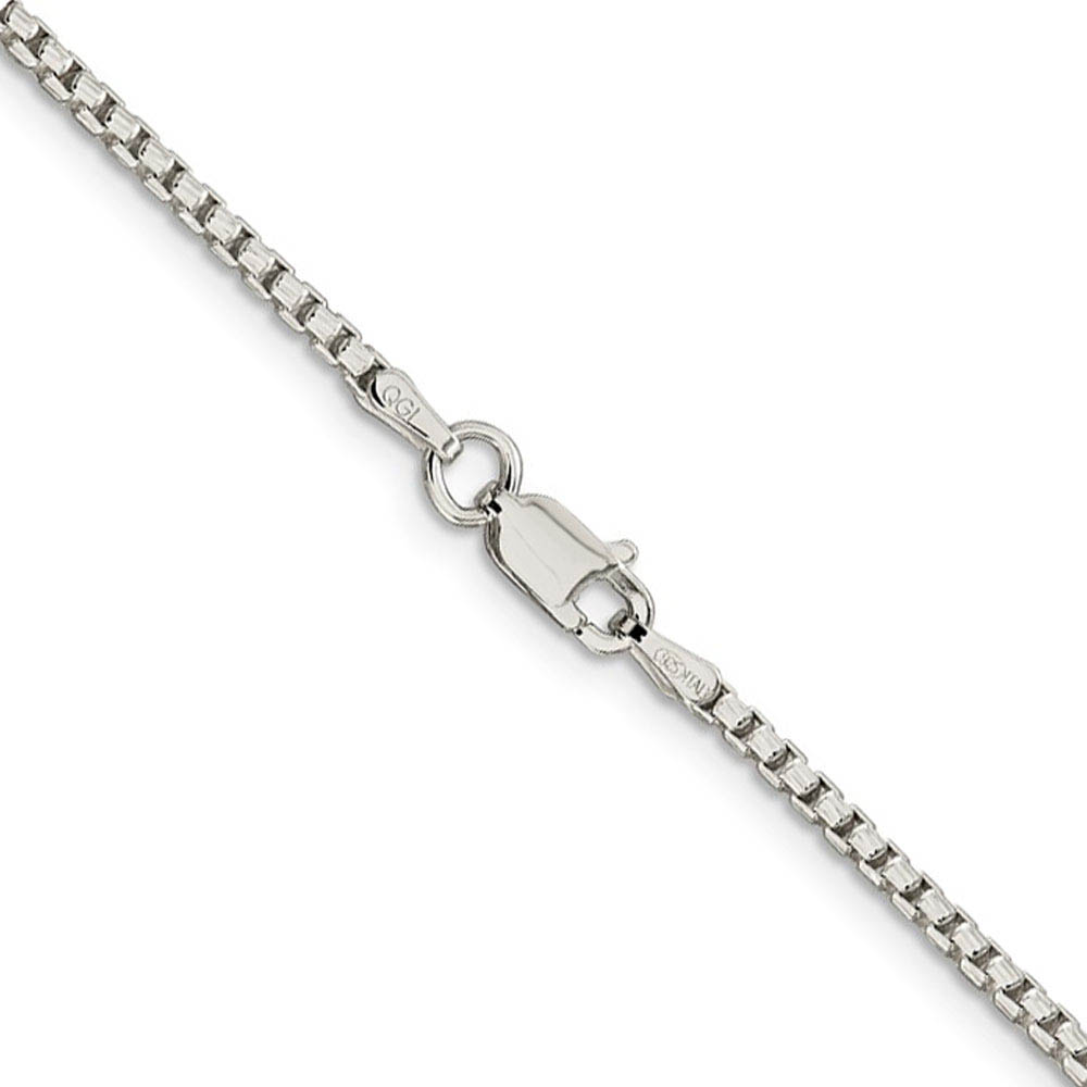 2mm Sterling Silver Diamond Cut Solid Round Box Chain Necklace - Picture 30 of 43