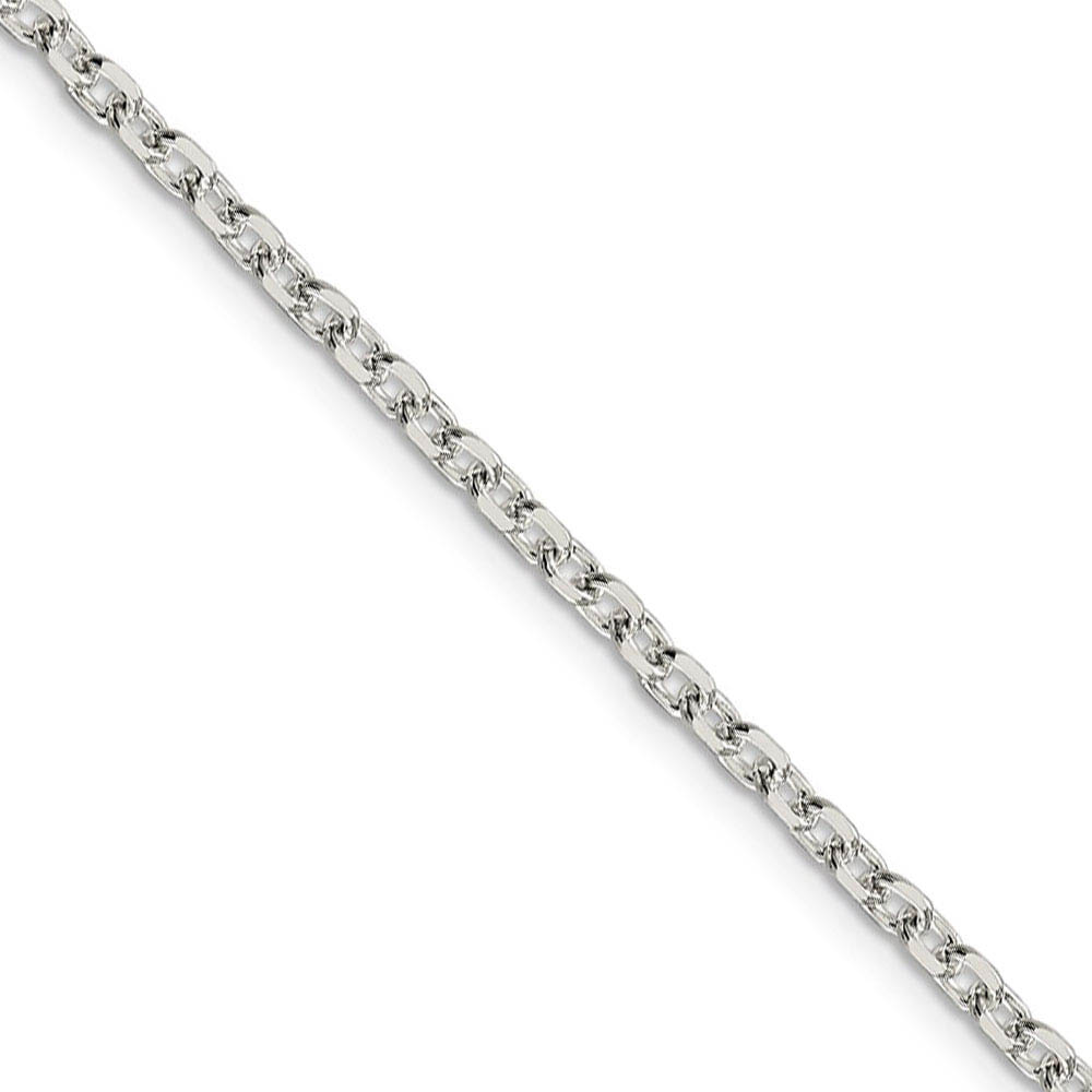 2.75mm Sterling Silver Solid Diamond Cut Cable Chain Necklace