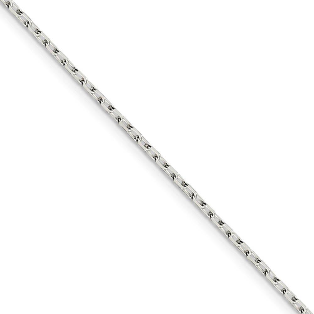 1.65mm Sterling Silver D/C Solid Elongated Cable Chain Necklace, 18 In