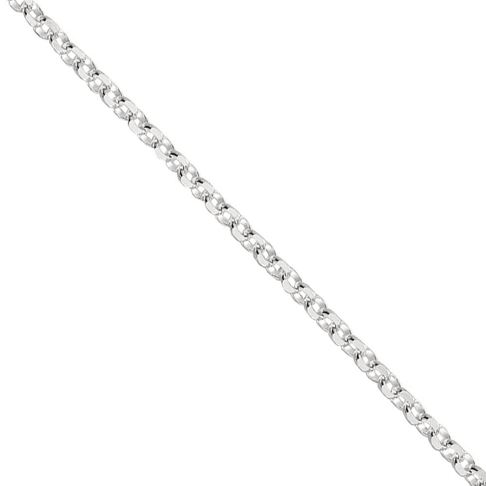 2.5mm Sterling Silver D/C Solid Open Cable Chain Necklace