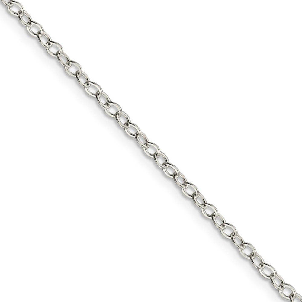 2.5mm Sterling Silver Flat Open Cable Chain Necklace