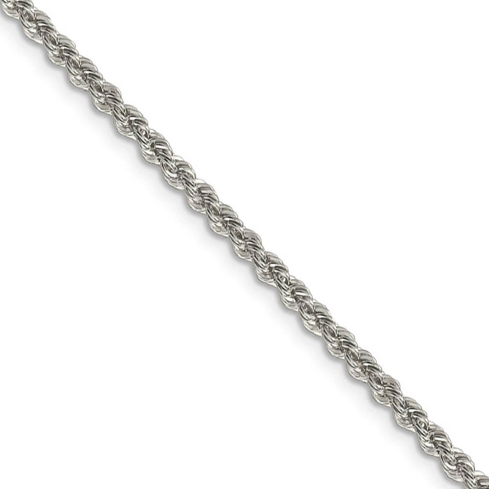 2.5mm Sterling Silver Solid Rope Chain Necklace