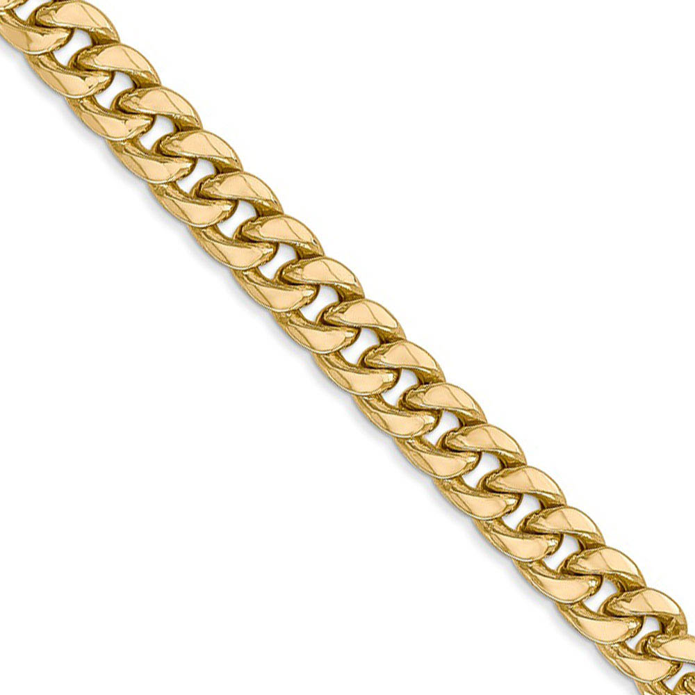 Men's 6mm 14k Yellow Gold Hollow Cuban Curb Chain Necklace