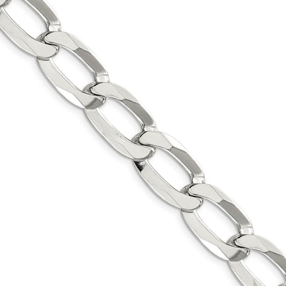 Men's 12.35mm Sterling Silver Open Oval Curb Chain Necklace