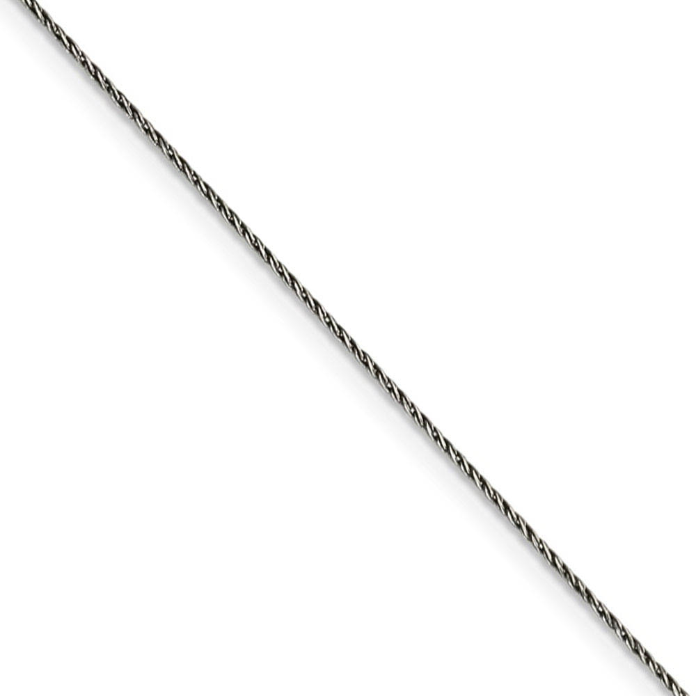 0.75mm Black Plated & Sterling Silver D/C Snake Chain Necklace