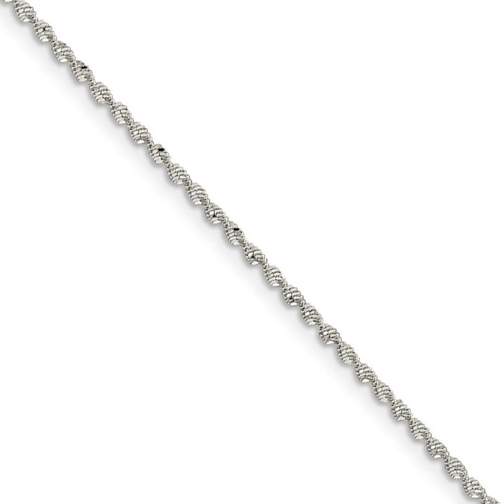 1.65mm Sterling Silver Twisted Herringbone Chain Necklace