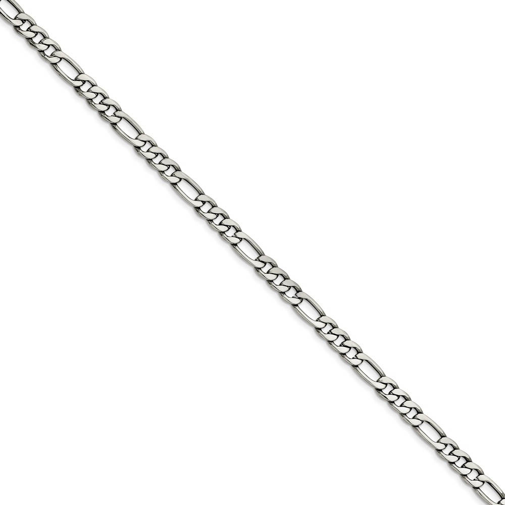 Men&#039;s 6.75mm Stainless Steel Figaro Chain Necklace, 20 Inch