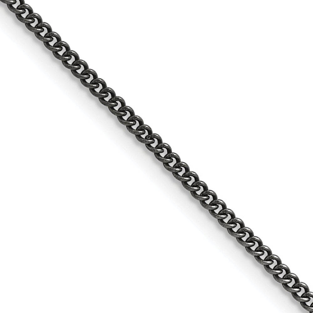 2mm Stainless Steel Antiqued Round Curb Chain Necklace