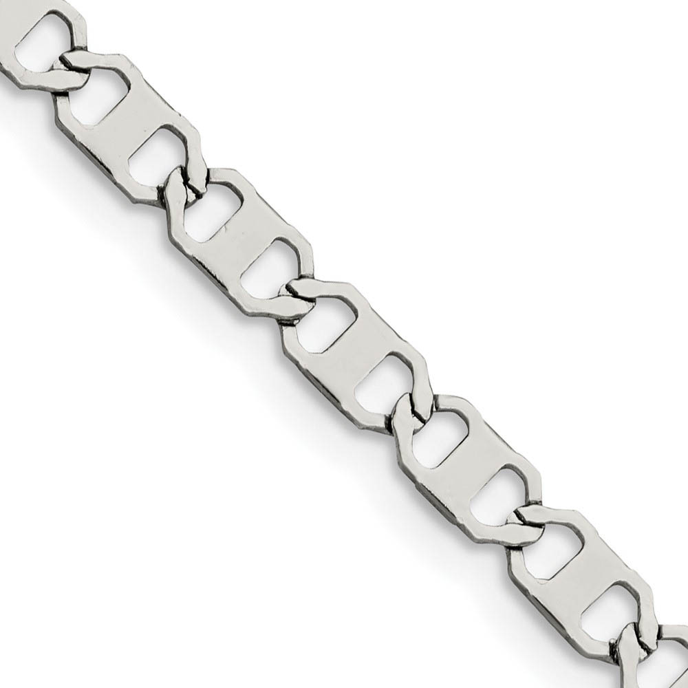 5mm Stainless Steel Flat Anchor Chain Necklace