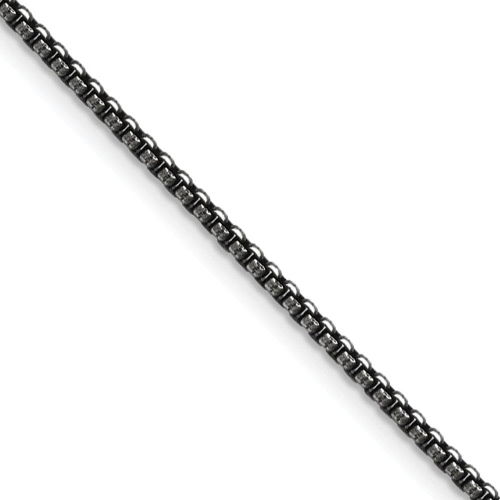 2.25mm Stainless Steel Antiqued Round Box Chain Necklace, 18 Inch