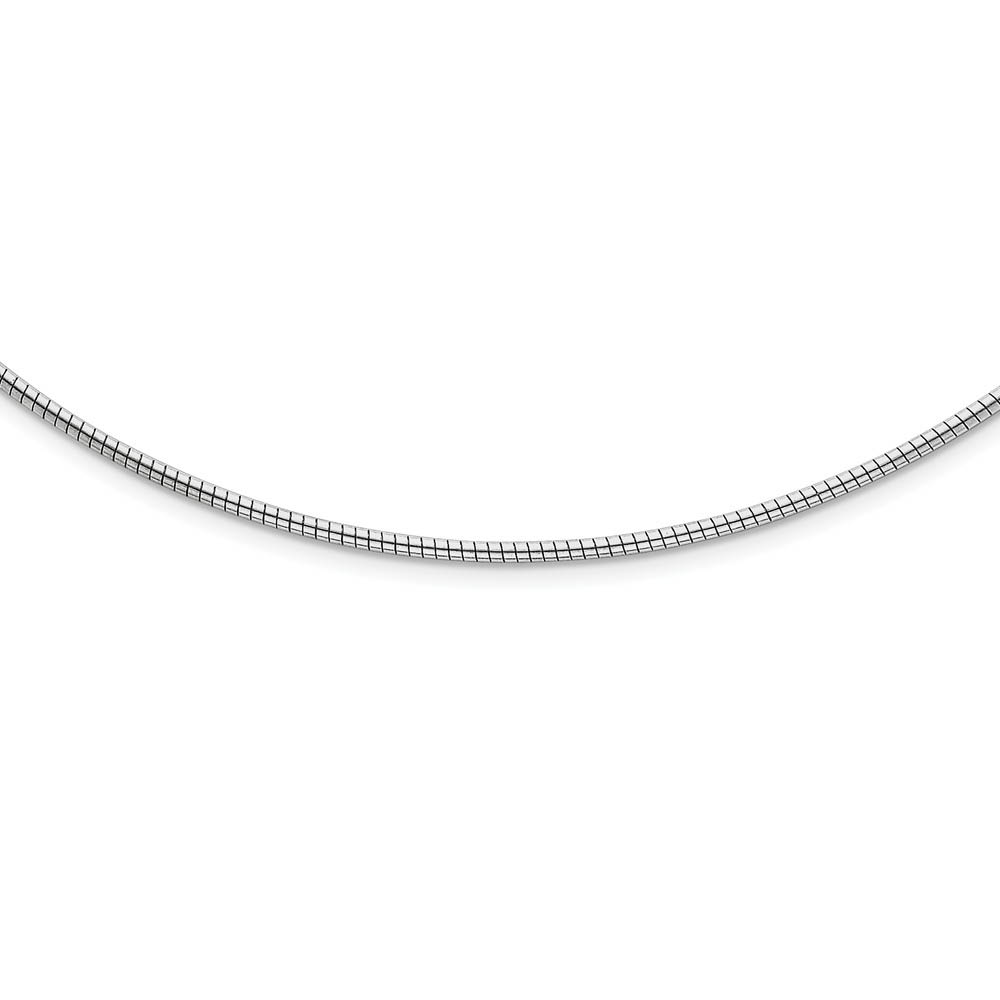 2mm Sterling Silver Round Cubetto Chain Necklace, Inch