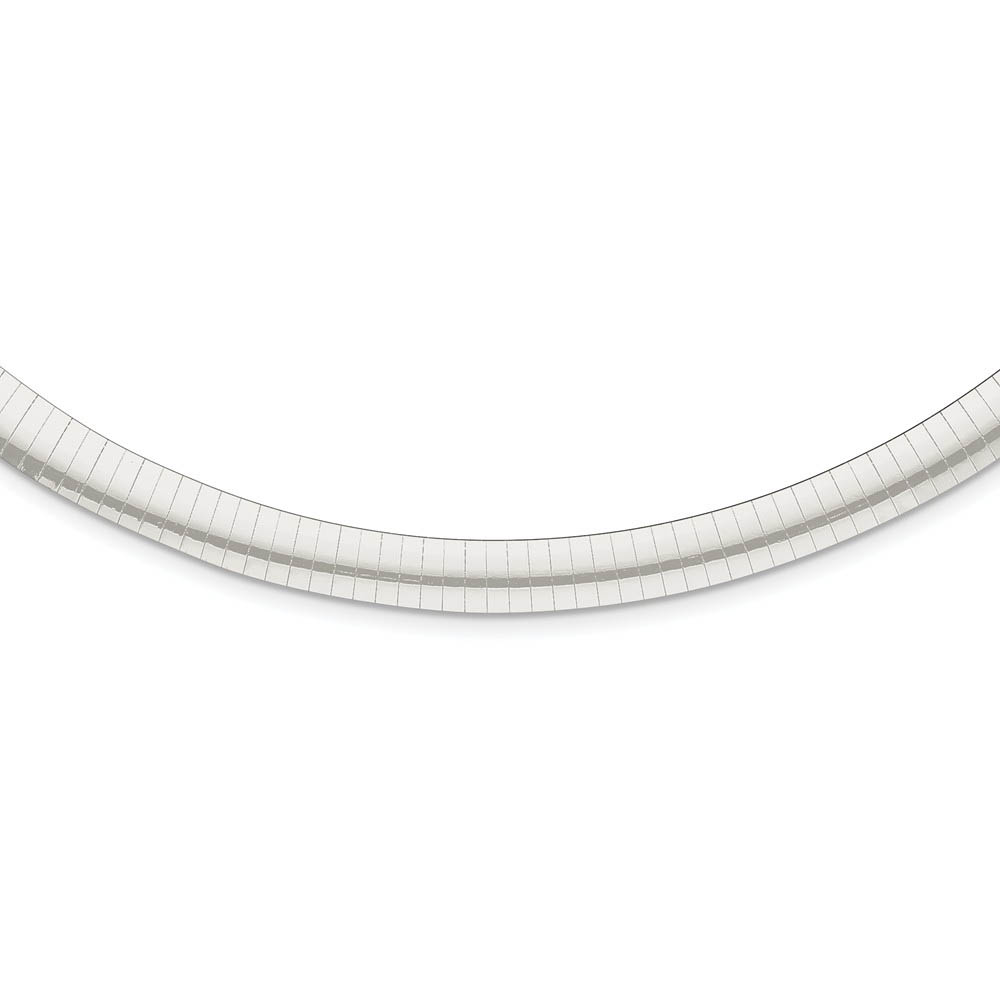 6mm Sterling Silver Adjustable Hollow Cubetto Chain Necklace