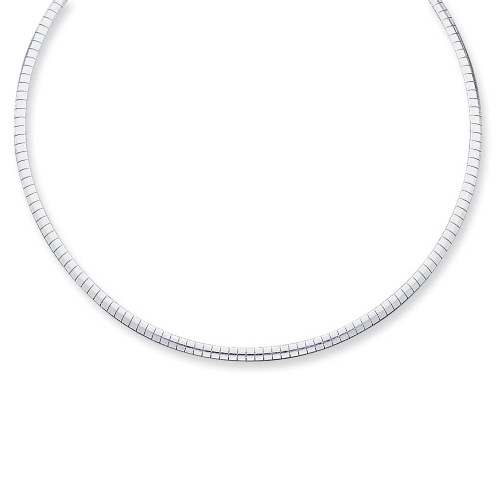 3mm Sterling Silver Domed Hollow Cubetto Chain Necklace