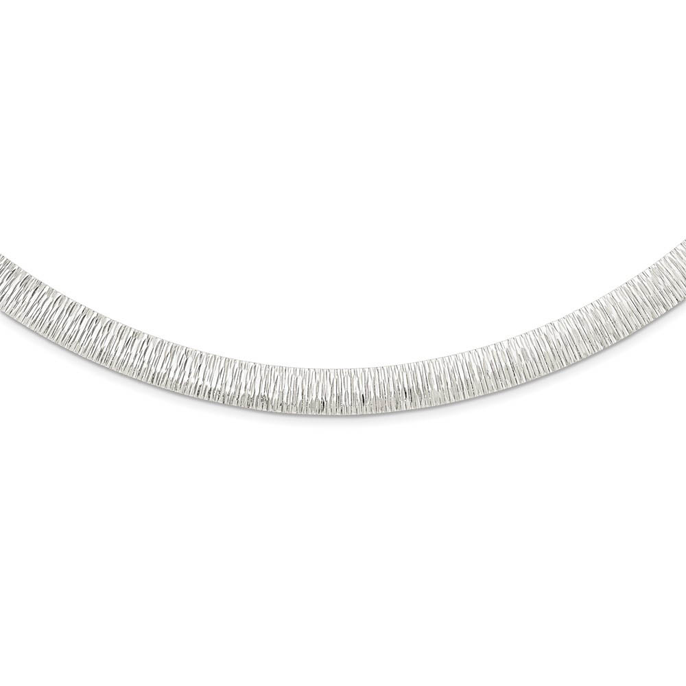 8mm Sterling Silver Diamond Cut Cubetto Chain Necklace