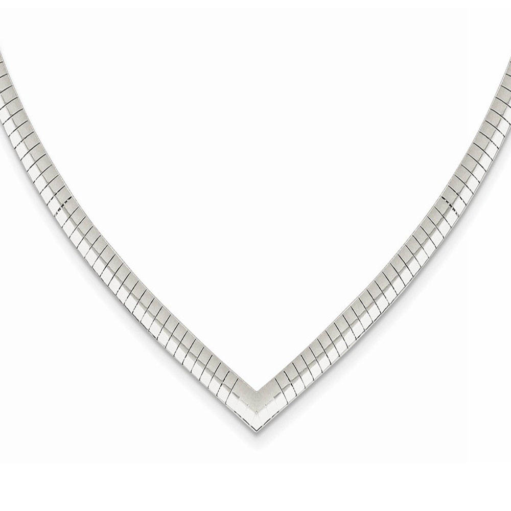 4mm Sterling Silver V-shaped Cubetto Chain Necklace
