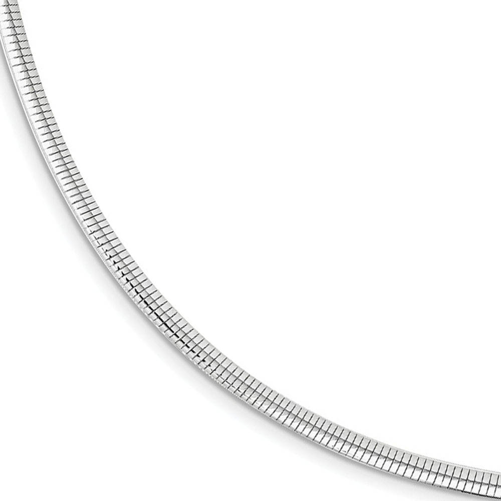 3mm Rhodium Plated Sterling Silver Cubetto Chain Necklace