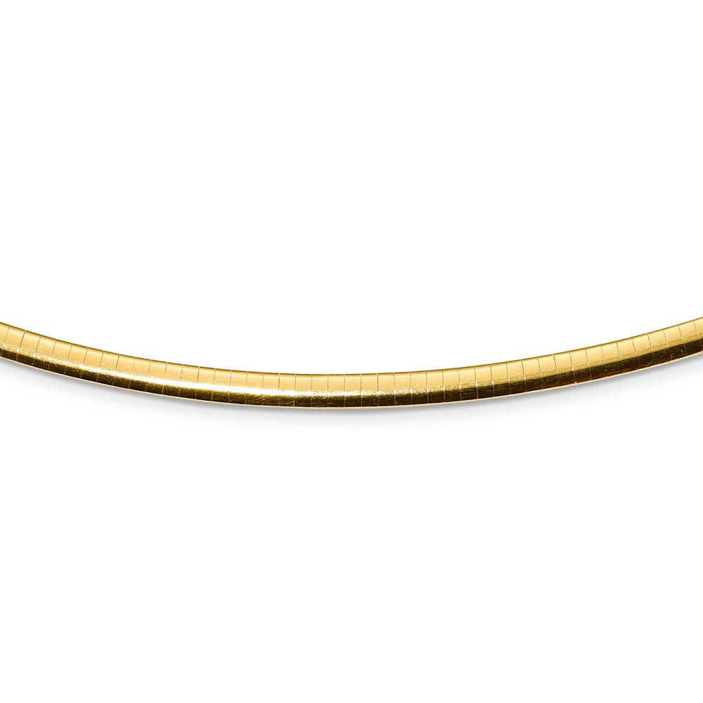 4mm Sterling Silver & 14k Gold Plated Omega Chain Necklace, Adjustable