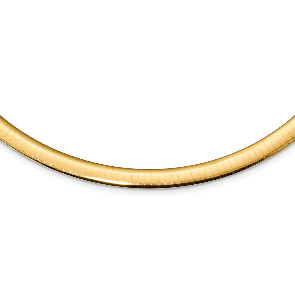 6mm Sterling Silver & 14k Gold Plated Omega Chain Necklace, Adjustable