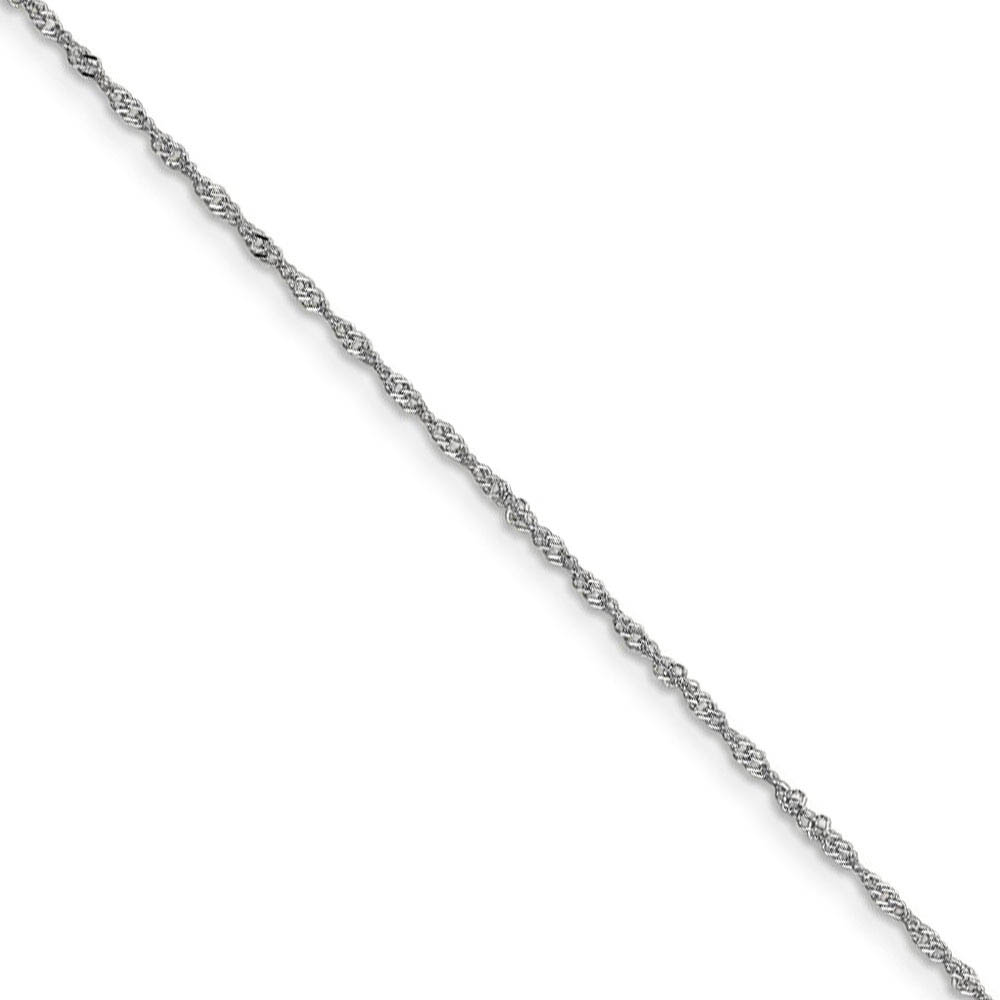 1.1mm 18k White Gold Singapore Chain Necklace
