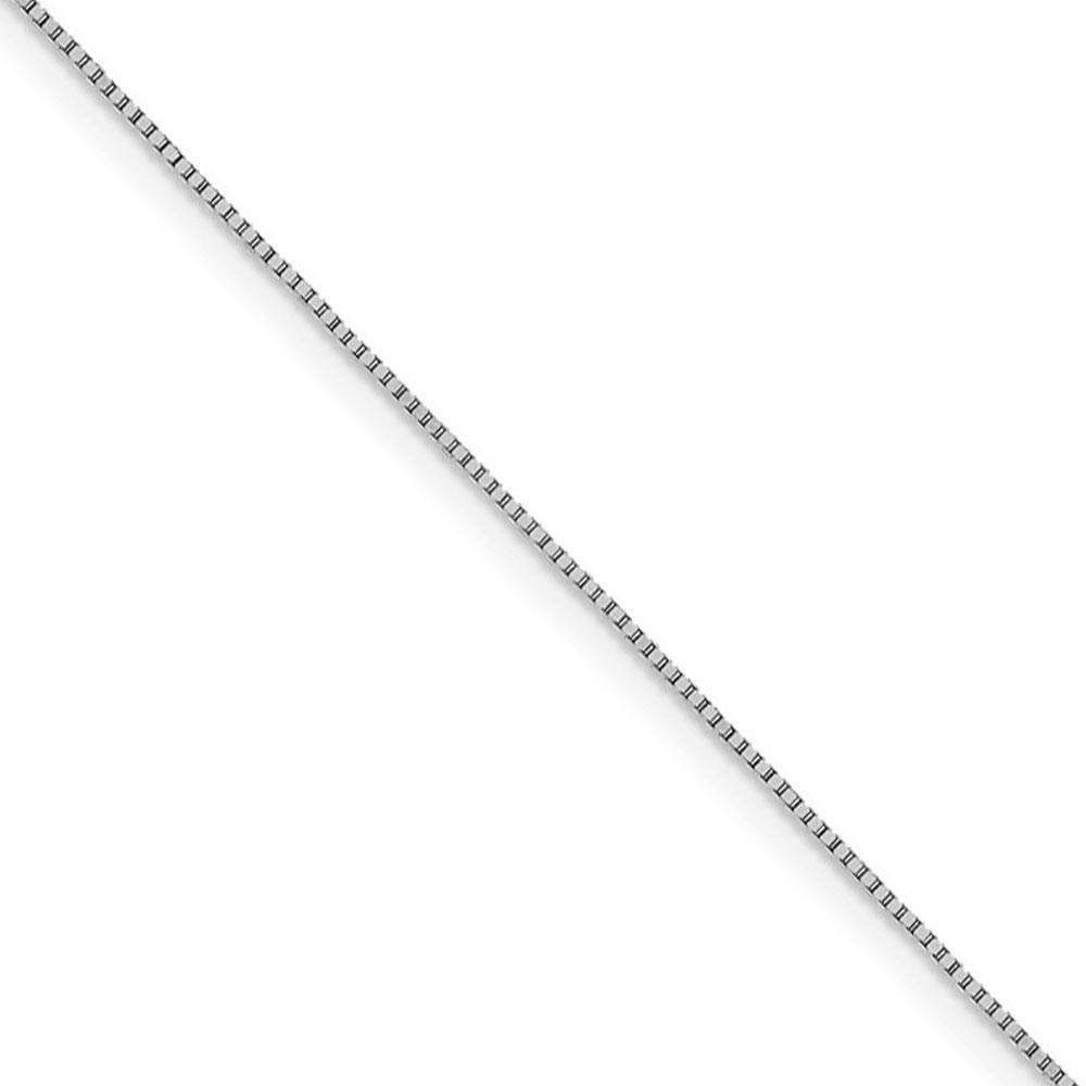 0.9mm 18k White Gold Classic Box Chain Necklace