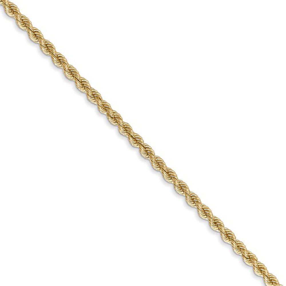 14k Yellow Gold 2.25mm Handmade Solid Rope Chain Necklace
