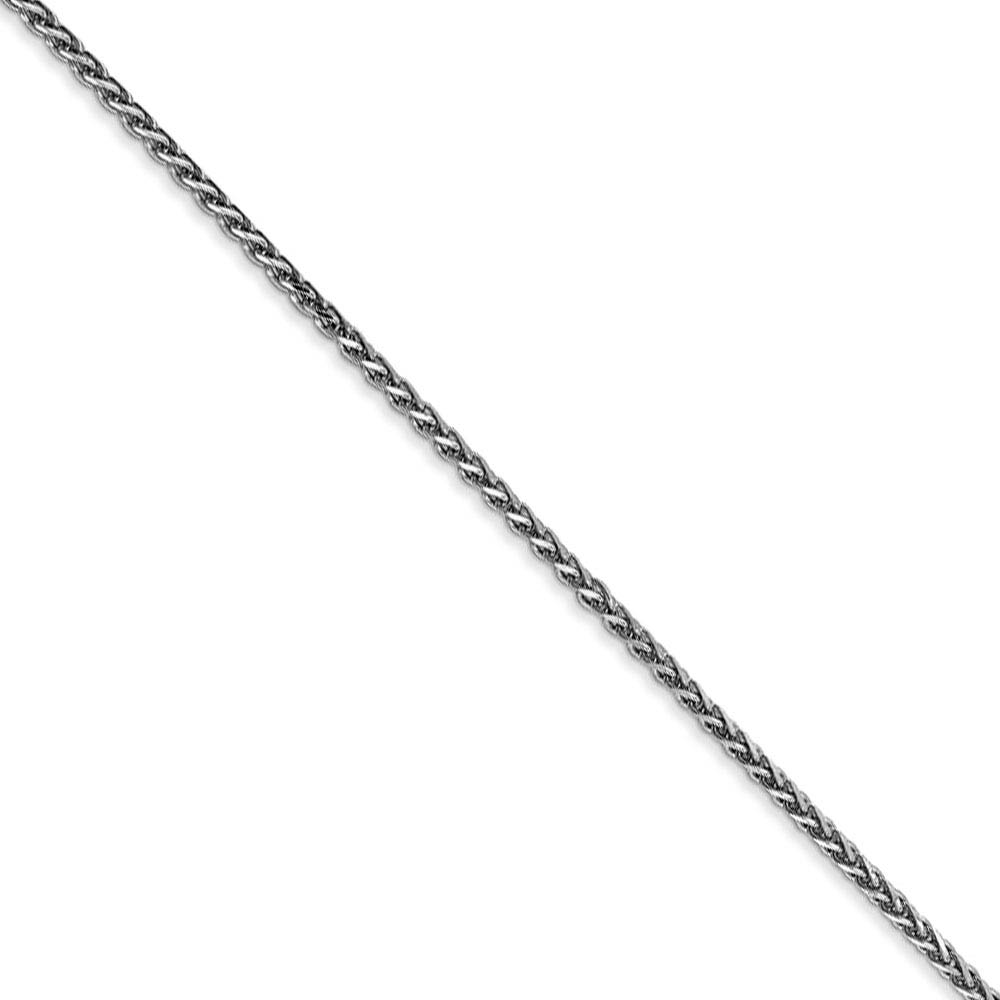 1.4mm 14k White Gold Solid Diamond Cut Spiga Chain Necklace