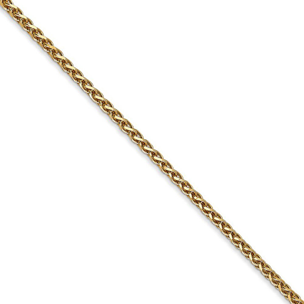 1.8mm 14k Yellow Gold Solid Diamond Cut Spiga Chain Necklace