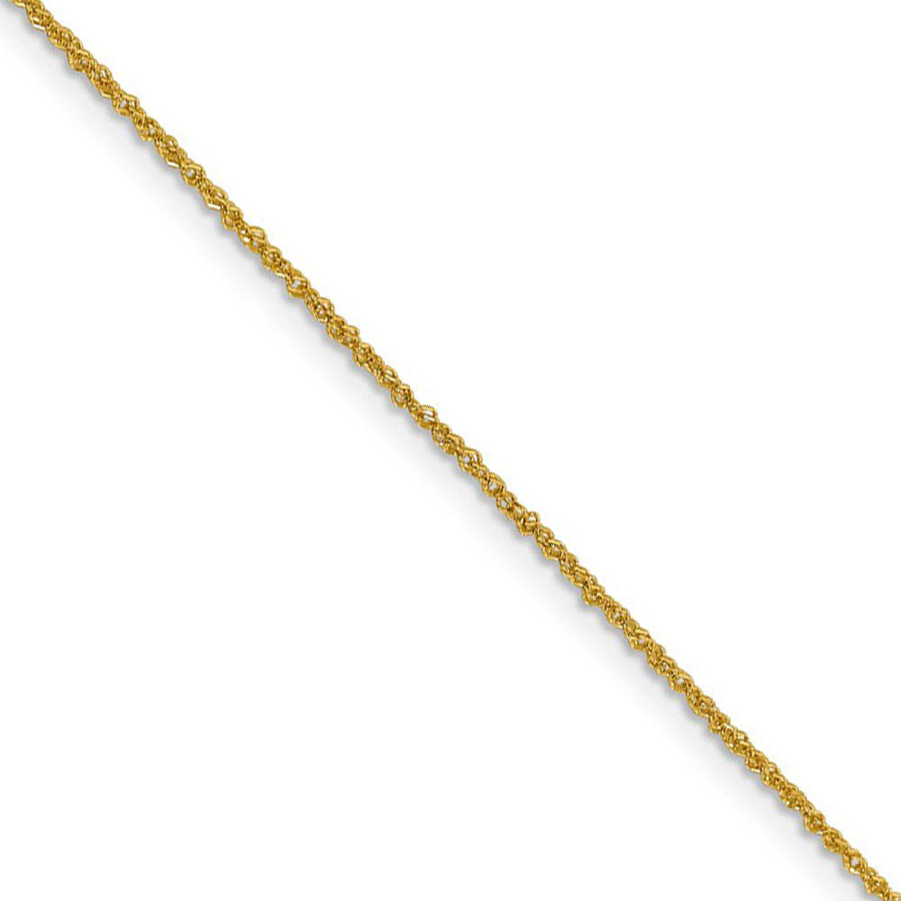 1mm 14k Yellow Gold Diamond Cut Fancy Singapore Chain Necklace