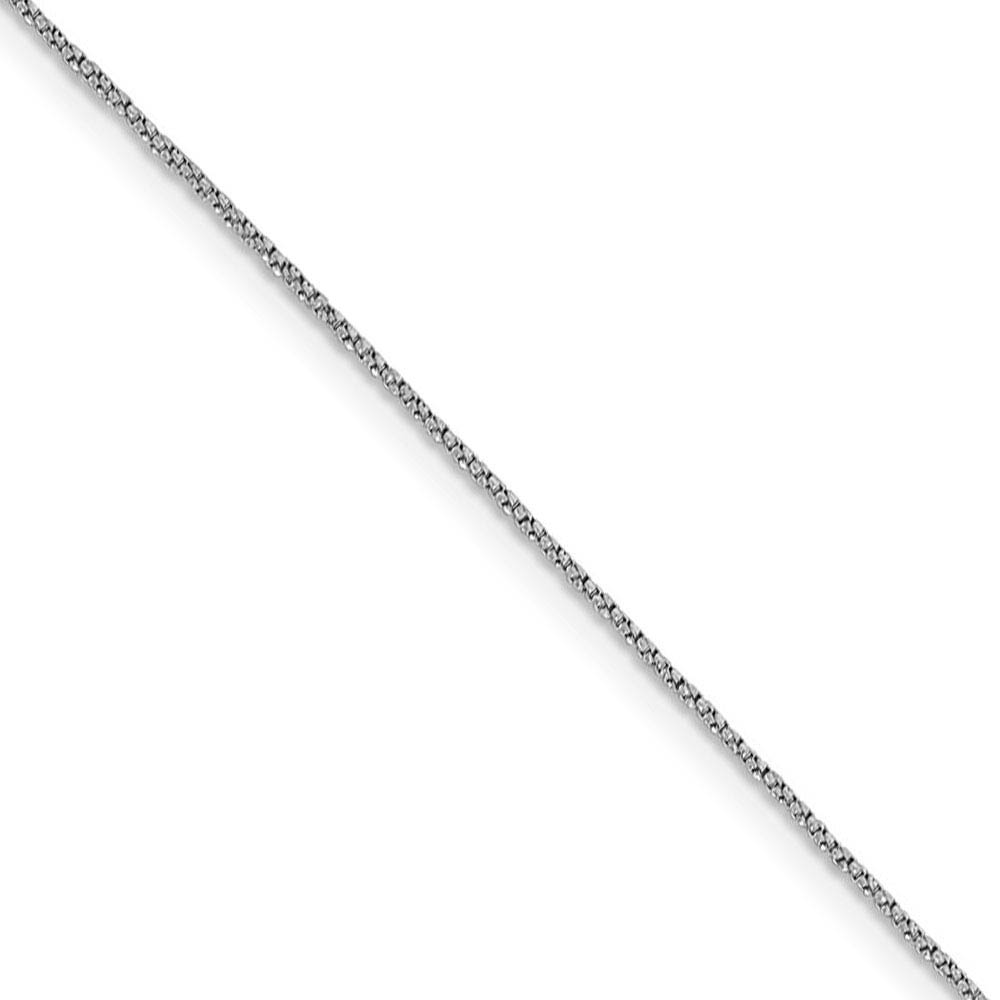 0.9mm 14k White Gold Diamond Cut Twisted Box Chain Necklace