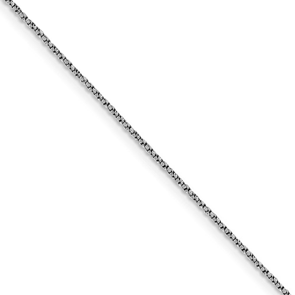 1mm 14k White Gold Diamond Cut Twisted Box Chain Necklace