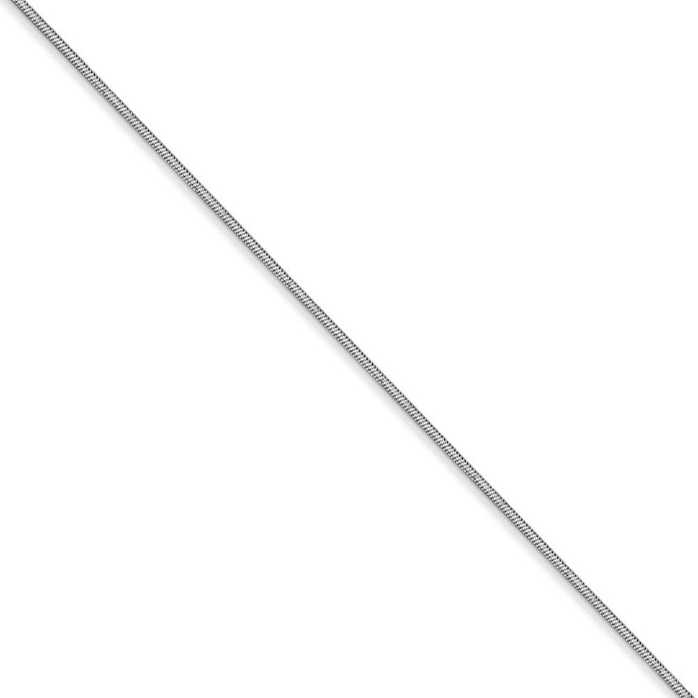 0.8mm 14k White Gold Diamond Cut Octagonal Snake Chain Necklace