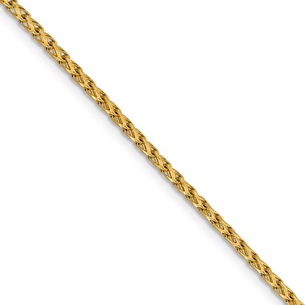 2.1mm 14k Yellow Gold Diamond Cut Open Franco Chain Necklace