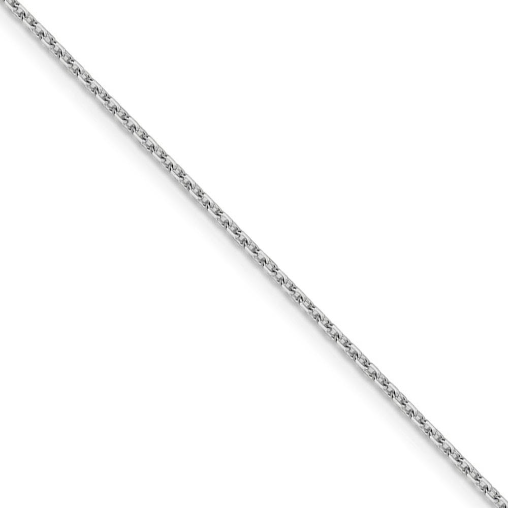 1.5mm 14k White Gold Diamond Cut Solid Rolo Chain Necklace