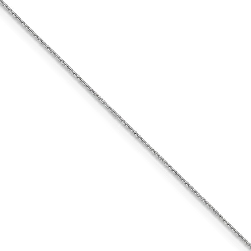 0.85mm 14k White Gold Diamond Cut Solid Cable Chain Necklace