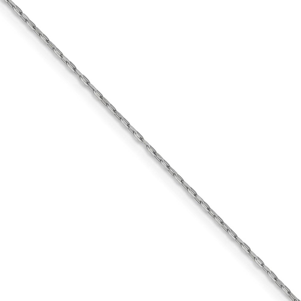 1mm 14k White Gold Diamond Cut Open Long Cable Necklace Chain
