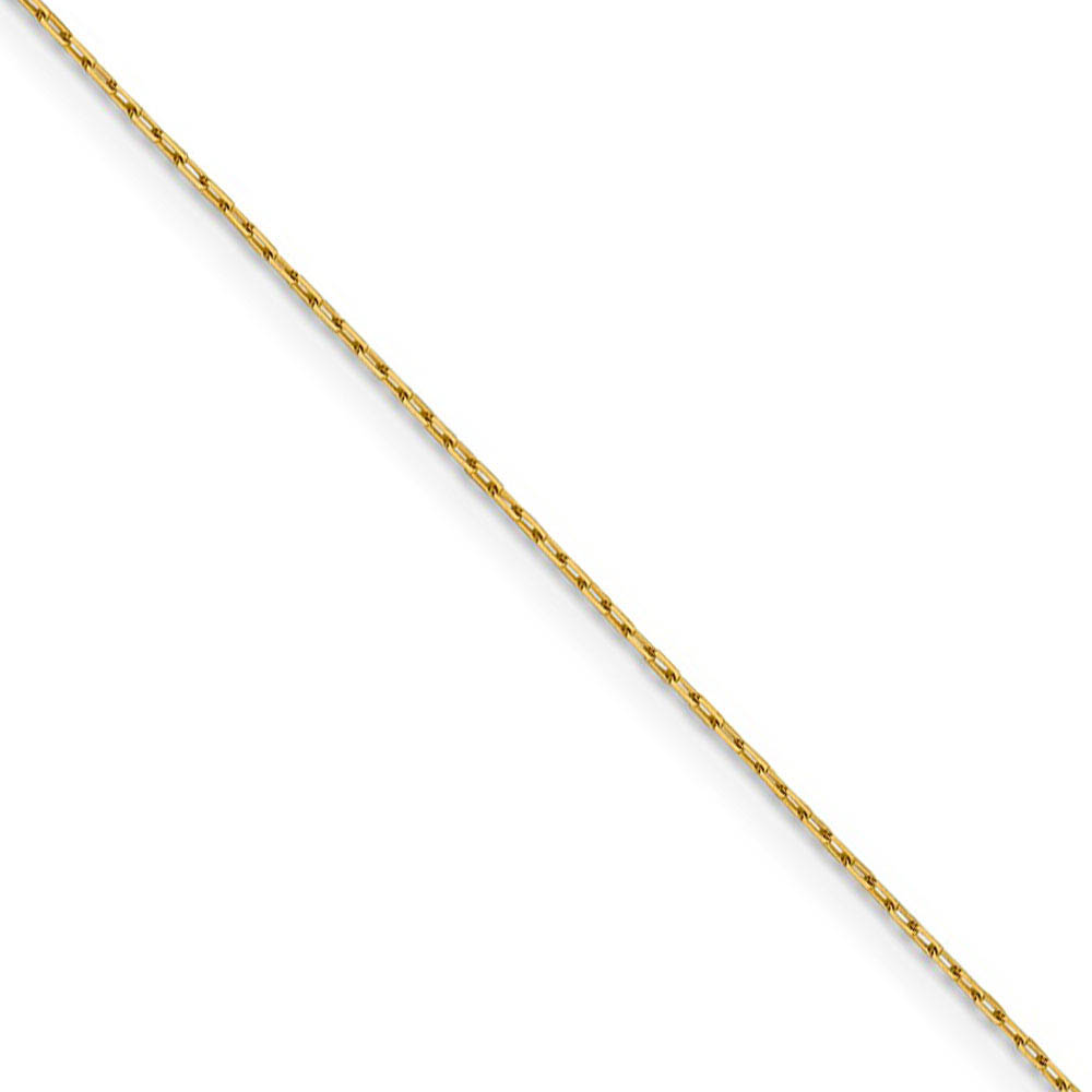 0.95mm 14k Yellow Gold Polished Open Long Cable Necklace Chain