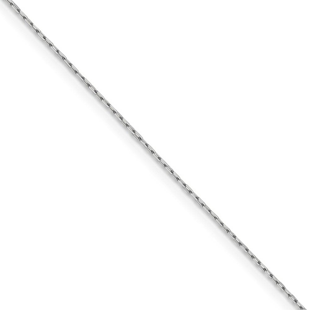 0.95mm 14k White Gold Polished Open Long Cable Necklace Chain