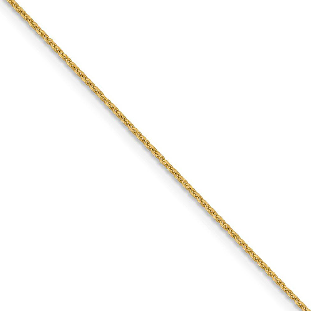 1.15mm 14k Yellow Gold Diamond Cut Oval Open Cable Necklace Chain