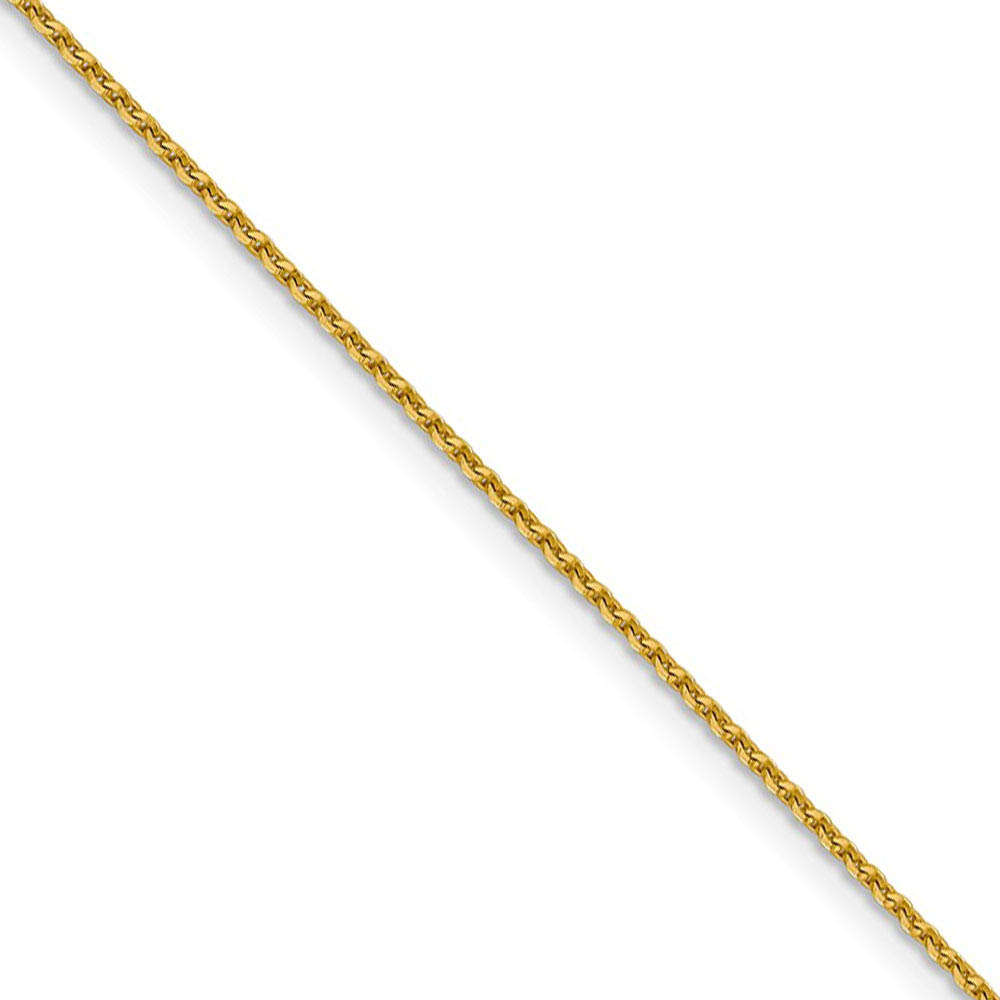 1.25mm 14k Yellow Gold Diamond Cut Oval Open Cable Necklace Chain