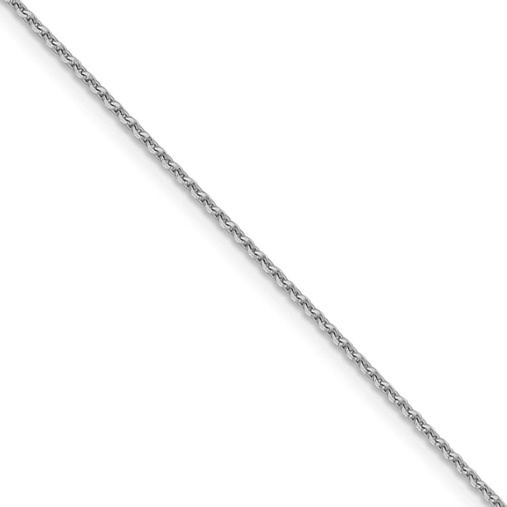 1.25mm 14k White Gold Diamond Cut Oval Open Cable Necklace Chain