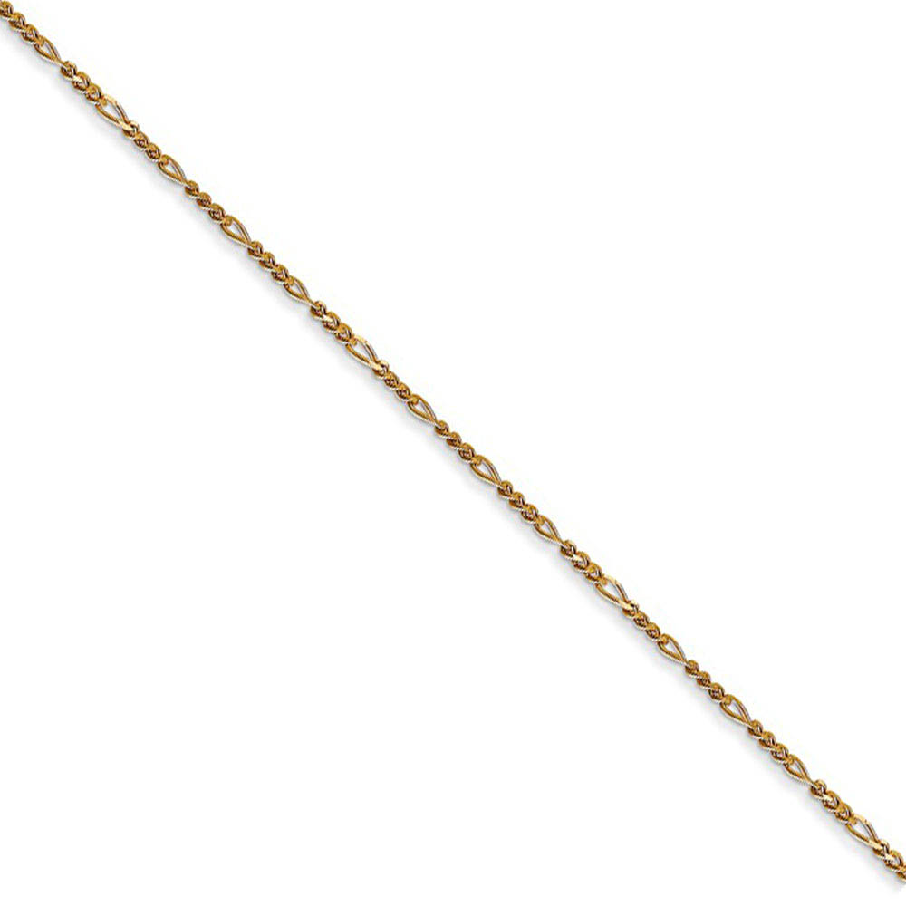 1.25mm 14k Yellow Gold Flat Figaro Chain Necklace