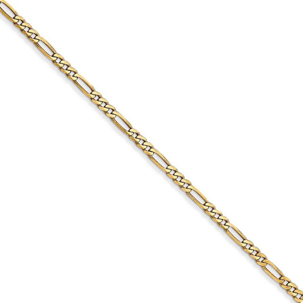 1.8mm 14k Yellow Gold Flat Figaro Necklace Chain