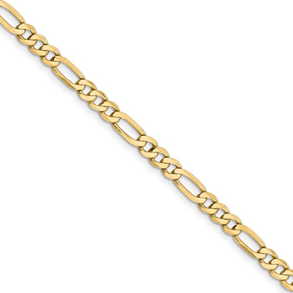 4.75mm 14k Yellow Gold Flat Figaro Chain Necklace