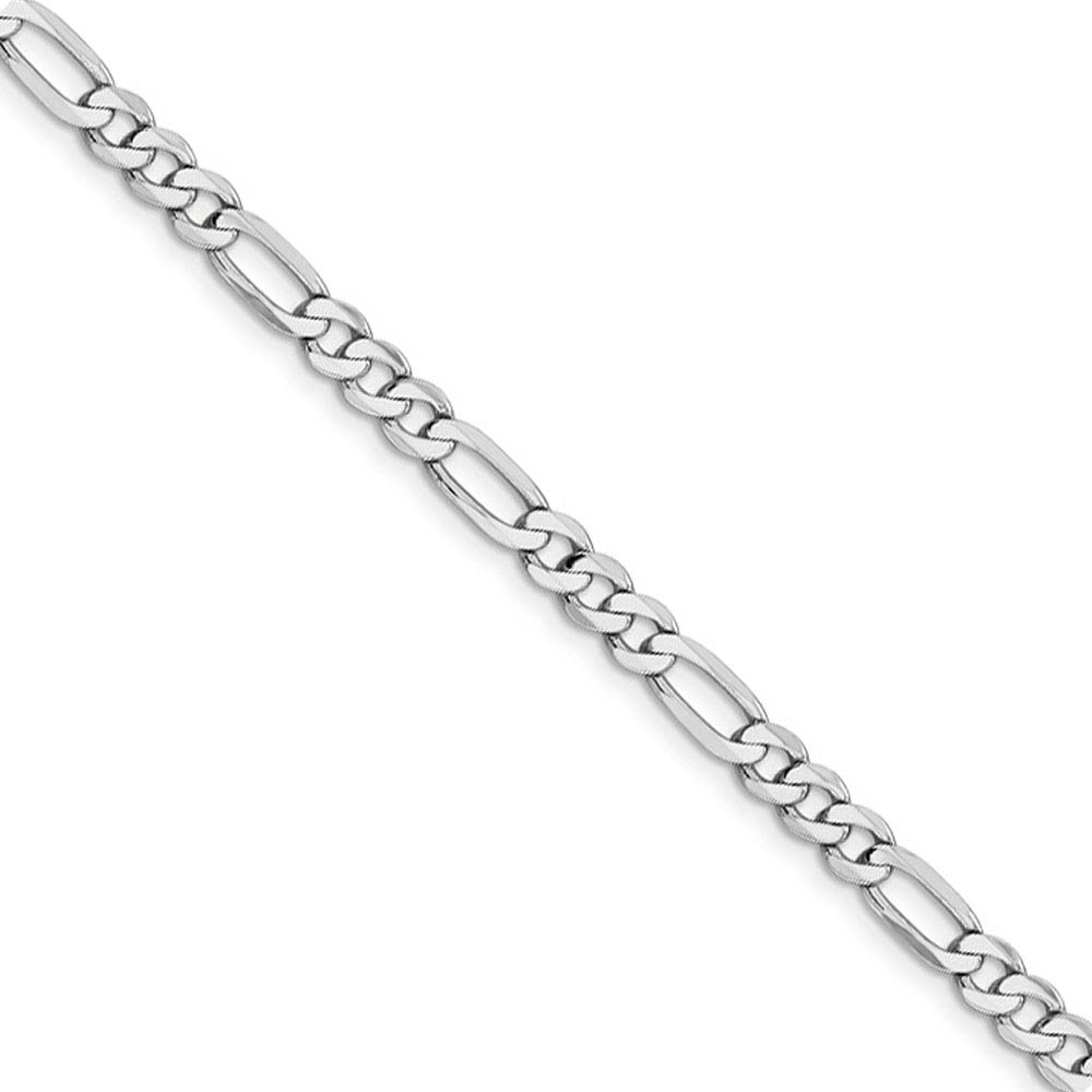 Men's 5mm 14k White Gold Flat Figaro Chain Necklace