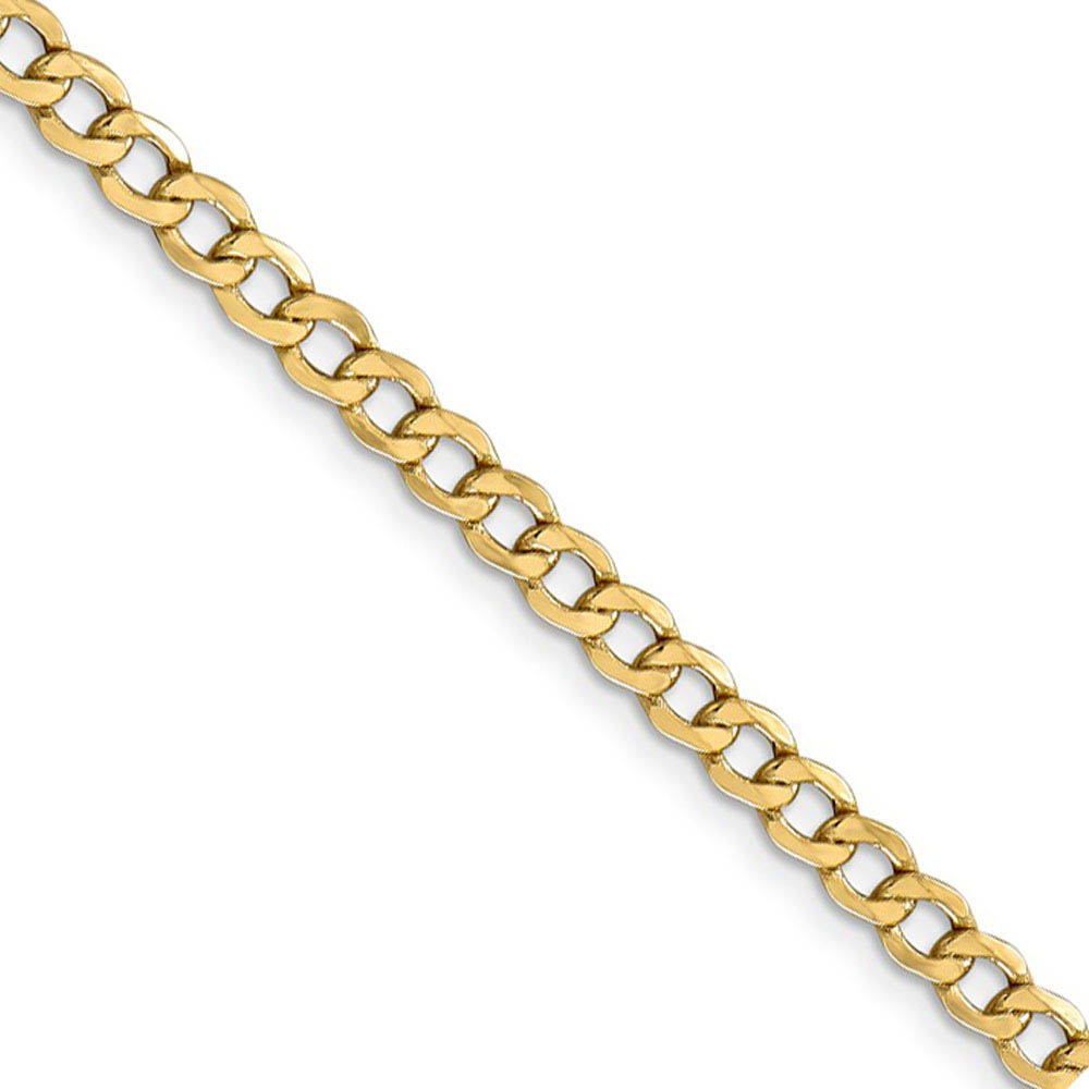 4.3mm 14k Yellow Gold Hollow Curb Link Chain Necklace