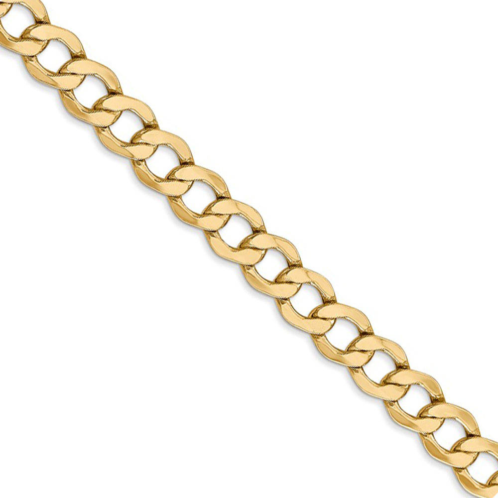 Men's 6mm 14k Yellow Gold Hollow Curb Link Chain Necklace