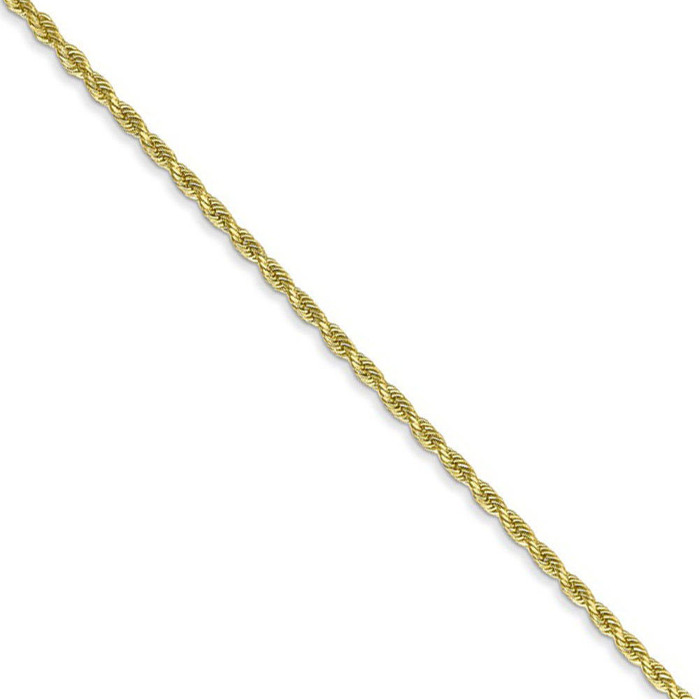 1.75mm 10k Yellow Gold Diamond Cut Solid Rope Chain Necklace
