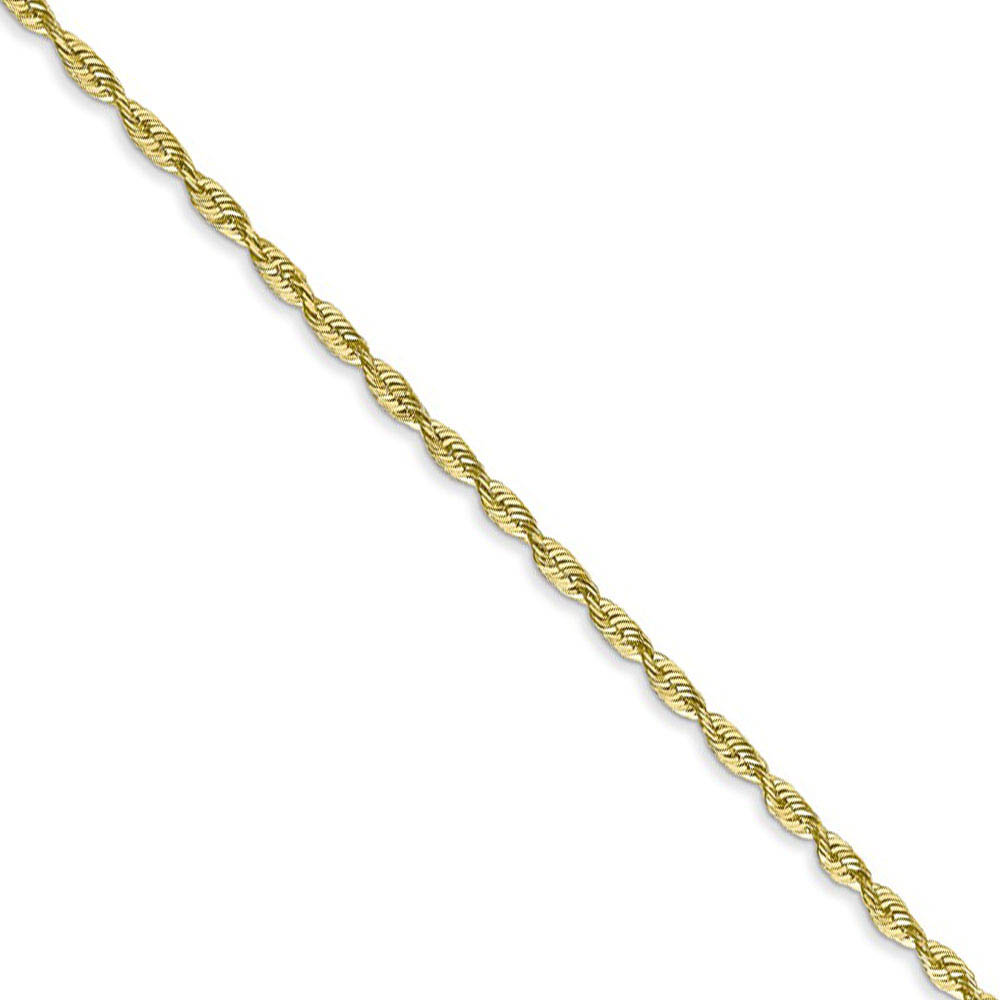1.8mm 10k Yellow Gold Diamond Cut Hollow Rope Chain Necklace