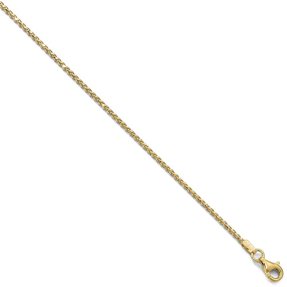 1.4mm 10k Yellow Gold Diamond Cut Open Franco Chain Necklace