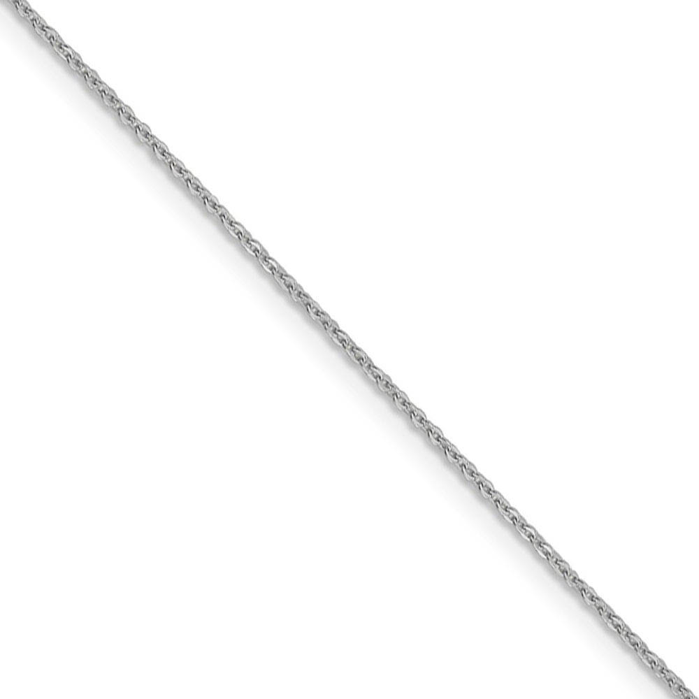 1.3mm 10k White Gold Flat Cable Chain Necklace